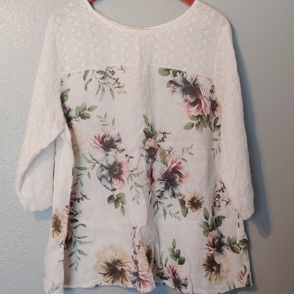 Terzo Millennio Made In Italy Floral Blouse 2X - Picture 10 of 13